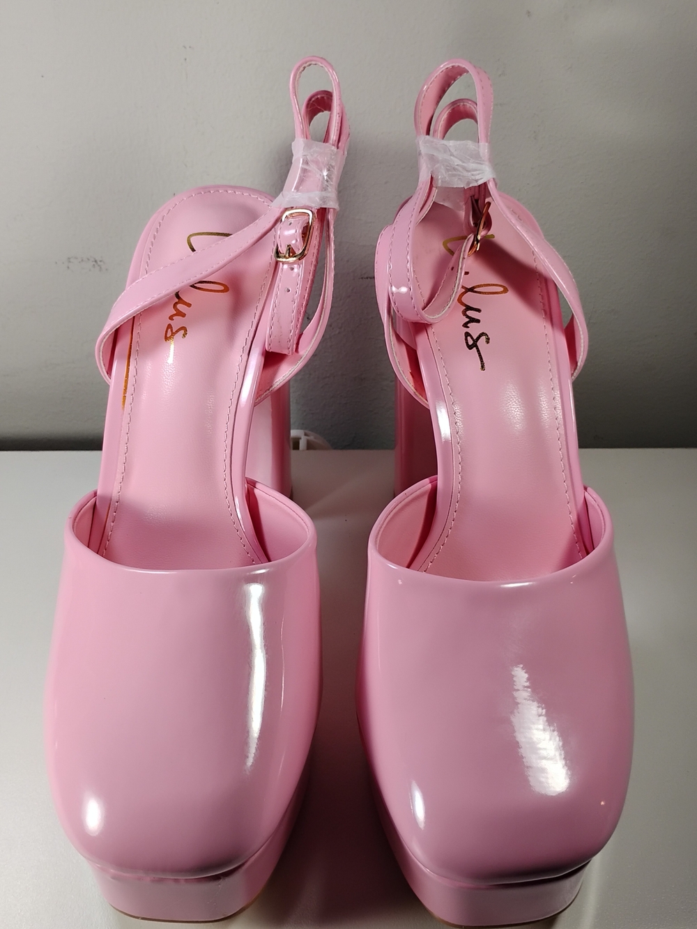 Lulus Women’s Pink Platform Block Heel Ankle Strap Pumps Size 8.5 New - Picture 7 of 12
